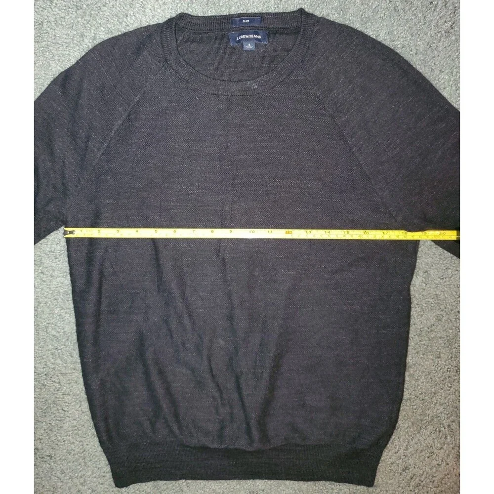 J.Crew Men's Slim Rugged Cotton Crewneck Sweater Small C8445 Charcoal Blue